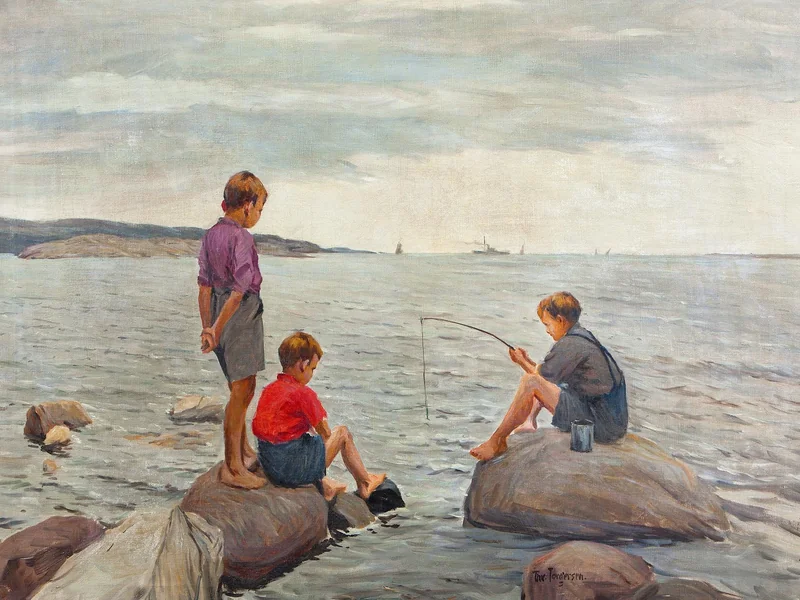 1862-Thorvald Torgersen - Bambini che pescano